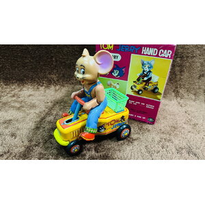 60s Masudaya Jerry Handcar Vintage Tin Toy
