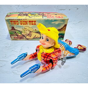 60s TPS Shooting Cowboy Vintage Tin Toy Japan