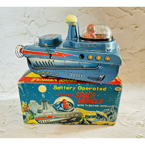 Masudaya Space Vehicle Battery operated Tin Toy