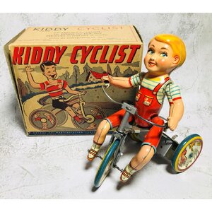 40s Unique Art Kiddy Cyclist Wind up Toy