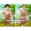 ชุดแฟนซีเด็กหญิง ชุดทาร์ซาน ชุดคนป่า ชุดชนเผ่าพื้นเมือง ชุดมนุษย์ยุคหิน มีขนาด 100, 150 (คู่กับชุดเด็กชาย FB38003)