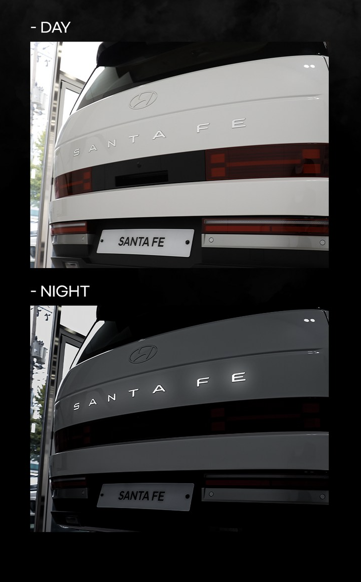 สติกเกอร์สะท้อนแสงโลโก้ด้านหลัง Hyundai SANTA FE Hybrid ฮุนได ซานตา เฟ่