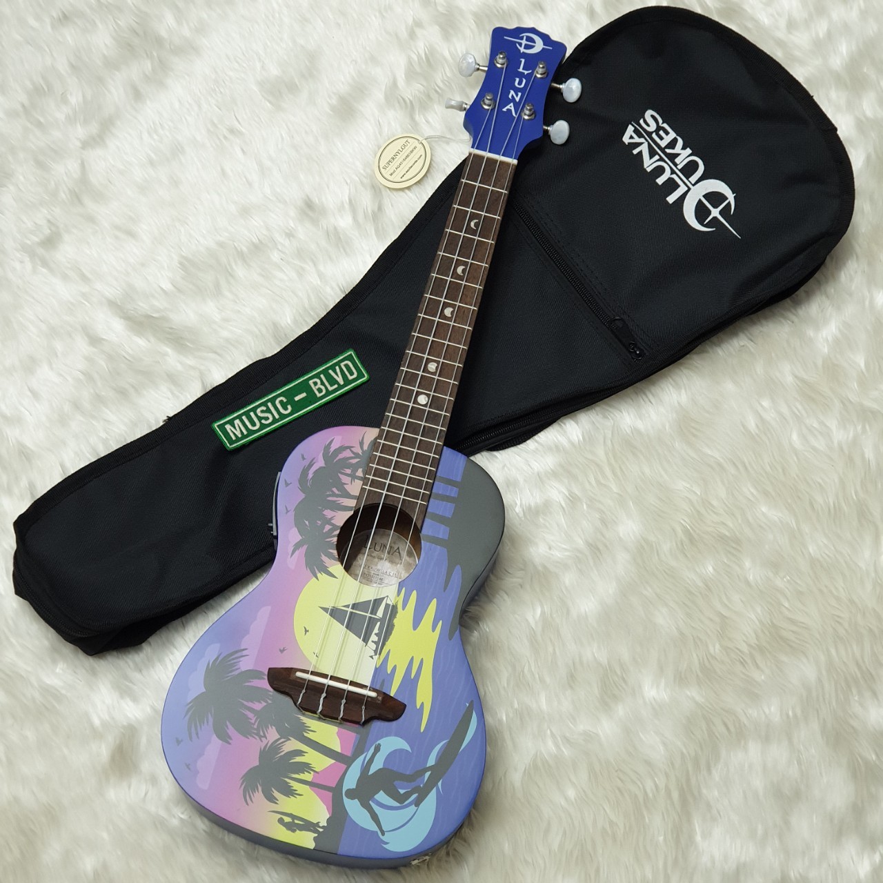 Luna Kauwela Summer Concert Ukulele - Satin Custom Kauwela Summer Graphic