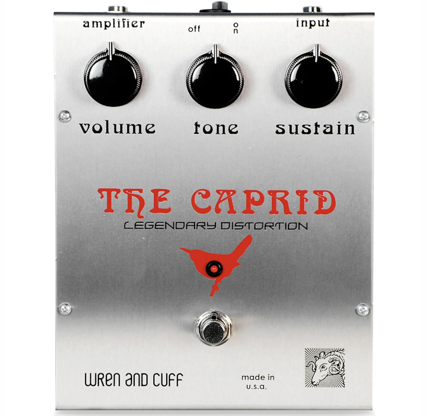 Wren And Cuff Caprid Original Distortion Effects Pedal Red