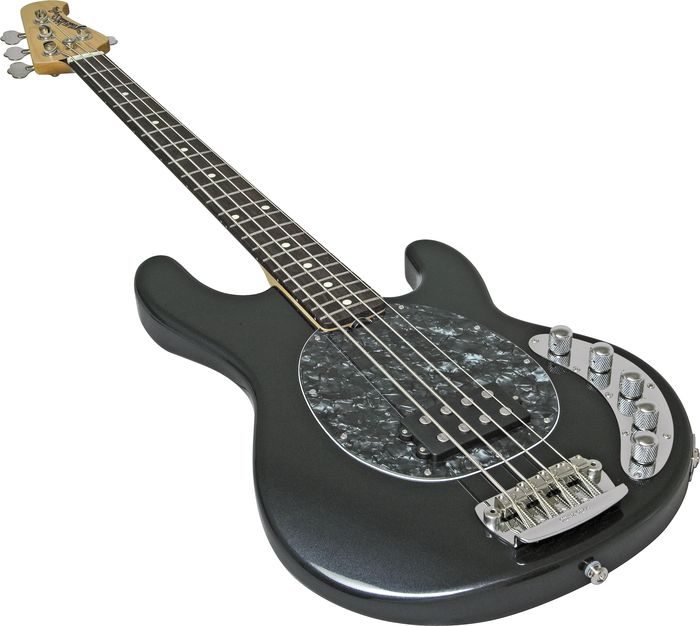 Music Man Stingray Bass Guitar With Humbucker/Piezo Pickups Sapphire BlackRosewood Fingerboard