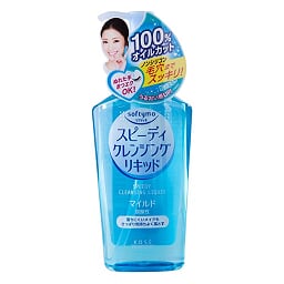 Kose Softymo Speedy Cleansing Liquid คลีนซิ่่งล้างเครื่องสำอางค์ในรูปแบบลิควิด (เนื้อน้ำกึ่งเจล) ไม่มีน้ำมัน 100% ไม่มีส่วนผสมของน้ำมัน ไม่มีมิเนอรัลออย ไม่มีสี ไม่มีกลิ่น ไม่มีพาราเบน(สารกันเสีย)อ่อนโยนเหมาะสำหรับสาวๆที่แพ้น้ำมัน หรือผิวมีสภาพเป็นสิว ผิว