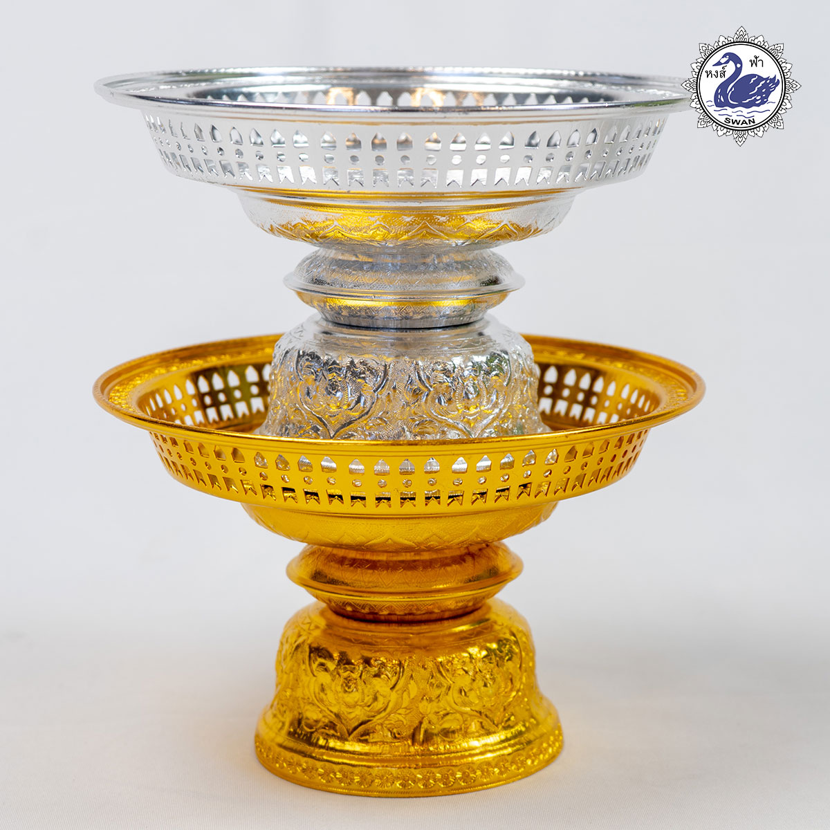 Aluminum Rattanakosin Pedestal 42 cm Sliver