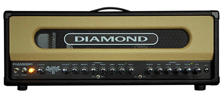 Diamond Amplification Spitfire II USA Custom Series 50W/100W Tube Guitar Amp Head Black