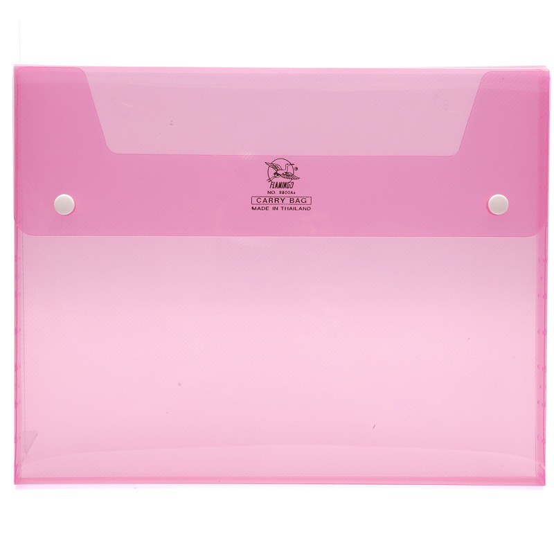 กระเป๋าพลาสติก A4 ฟลามิงโก้ 8800 สีชมพู