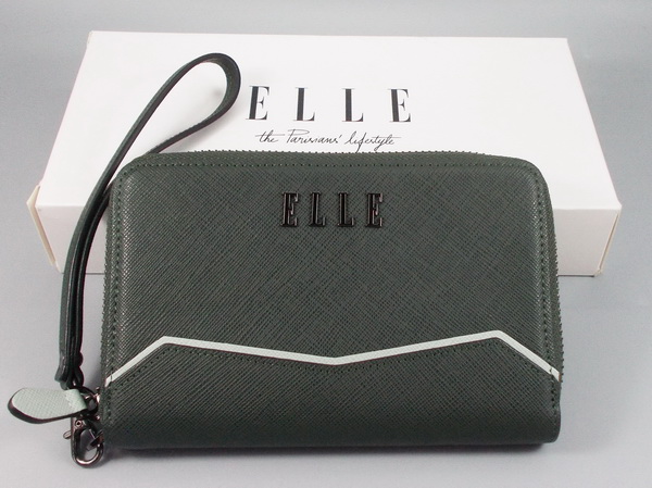 กระเป๋าสตางค์ ELLE เขียว ใหม่ แท้