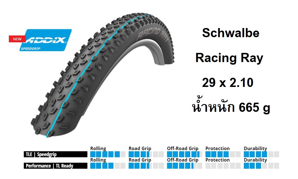 ยางนอกขอบพับ Schwalbe Racing Ray 29 x 2.10
