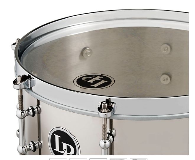LP Stainless Steel Salsa Snare Drum 13 x 5.5 in. Stainless Steel / 12 x 4.5 in. Stainless Steel