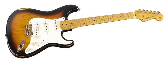 Fender Custom Shop 1955 Stratocaster Relic Ash Electric Guitar Masterbuilt by Dale Wilson 2 Color Sunburst