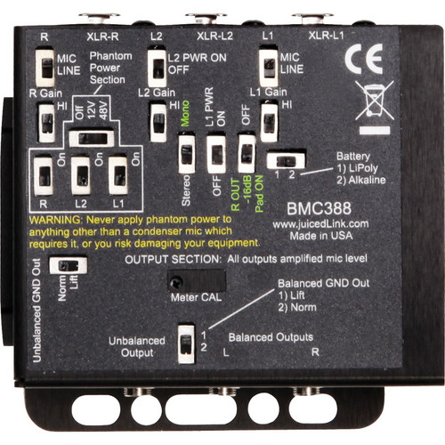 juicedLink BMC388 Blackmagic Cinema Camera Microphone Preamp