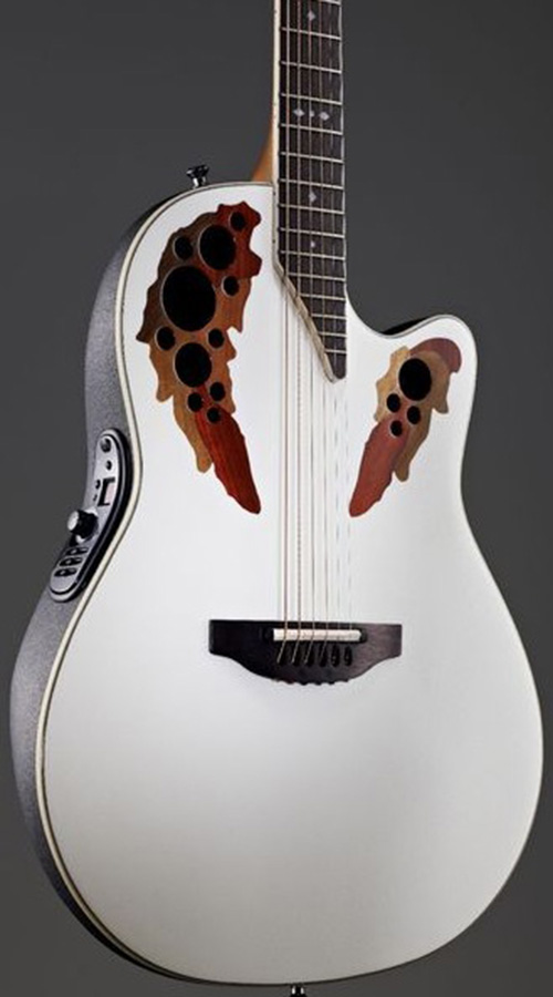 Ovation 6868AX-6P Super Shallow Cutaway 6 Strings Pearl White