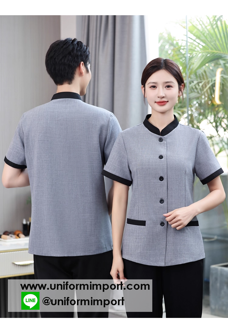เสื้อพนักงานทำความสะอาด ++คลิกภาพดูรายละเอียดด้านใน เสื้อแม่บ้าน เสื้อแม่บ้านโรงแรม เสื้อฟอร์มพนักงาน ยูนิฟอร์ม uniform เสื้อพนักงานโรงแรม