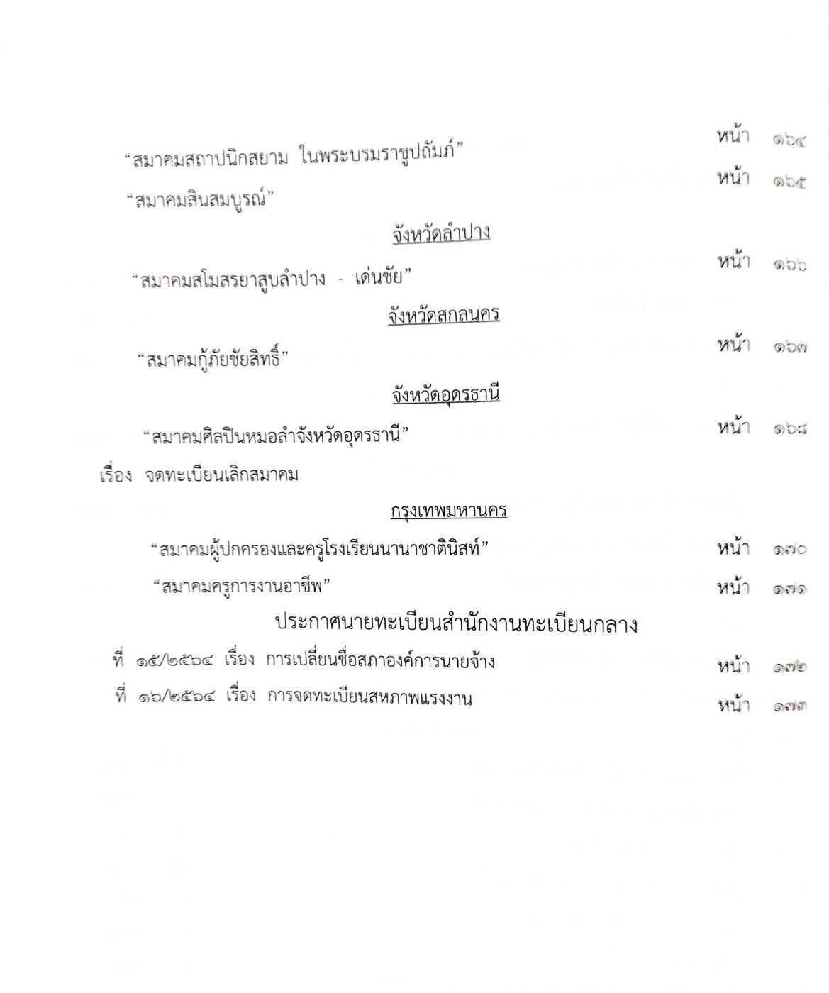กฎหมายออกใหม่ ตอนที่ 87/64 สมาคม มูลนิธิ และประกาศอื่น ๆ