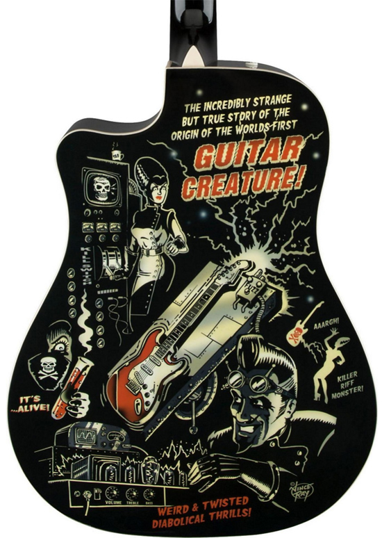 Fender Vince Ray Dreadnought Cutaway Acoustic-Electric Guitar Outer Space Graphic