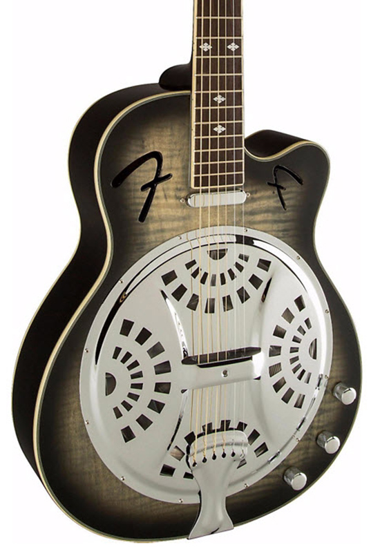 Fender Roosevelt CE Acoustic-Electric Resonator Guitar Moonlight Black Burst