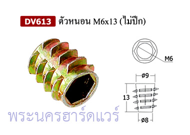 ตัวหนอนฝังไม้ (Insert nut, Driving Nut)