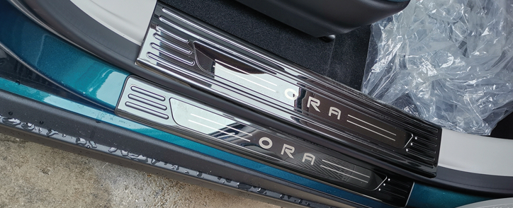 กันรอยสแตนเลส ORA Good Cat สีรมดำ ครบชุด กันกระแทก ครอบกันรอย คิ้วท้ายสแตนเลส