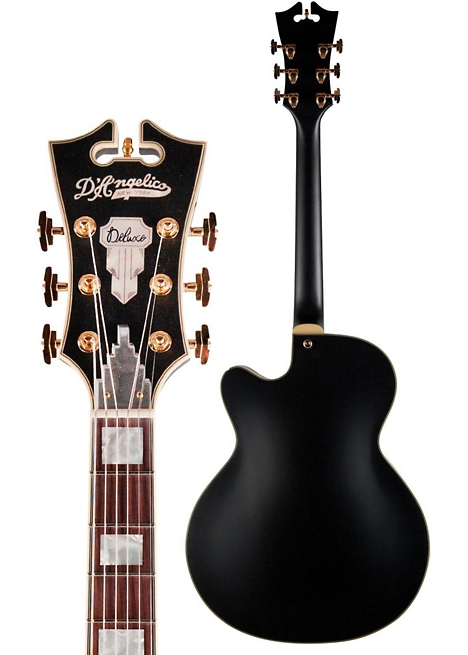 D Angelico EX-175 Deluxe Edition Hollowbody Electric Guitar - Midnight Matte