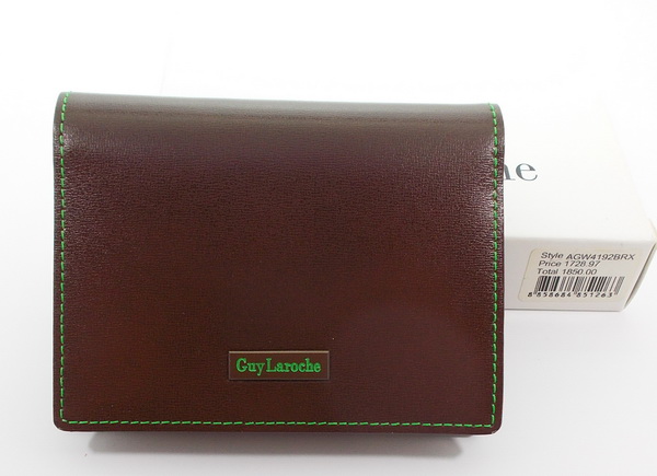 สมุดนามบัตร Guy Laroche น้ำตาลไหม้ ใหม่ แท้