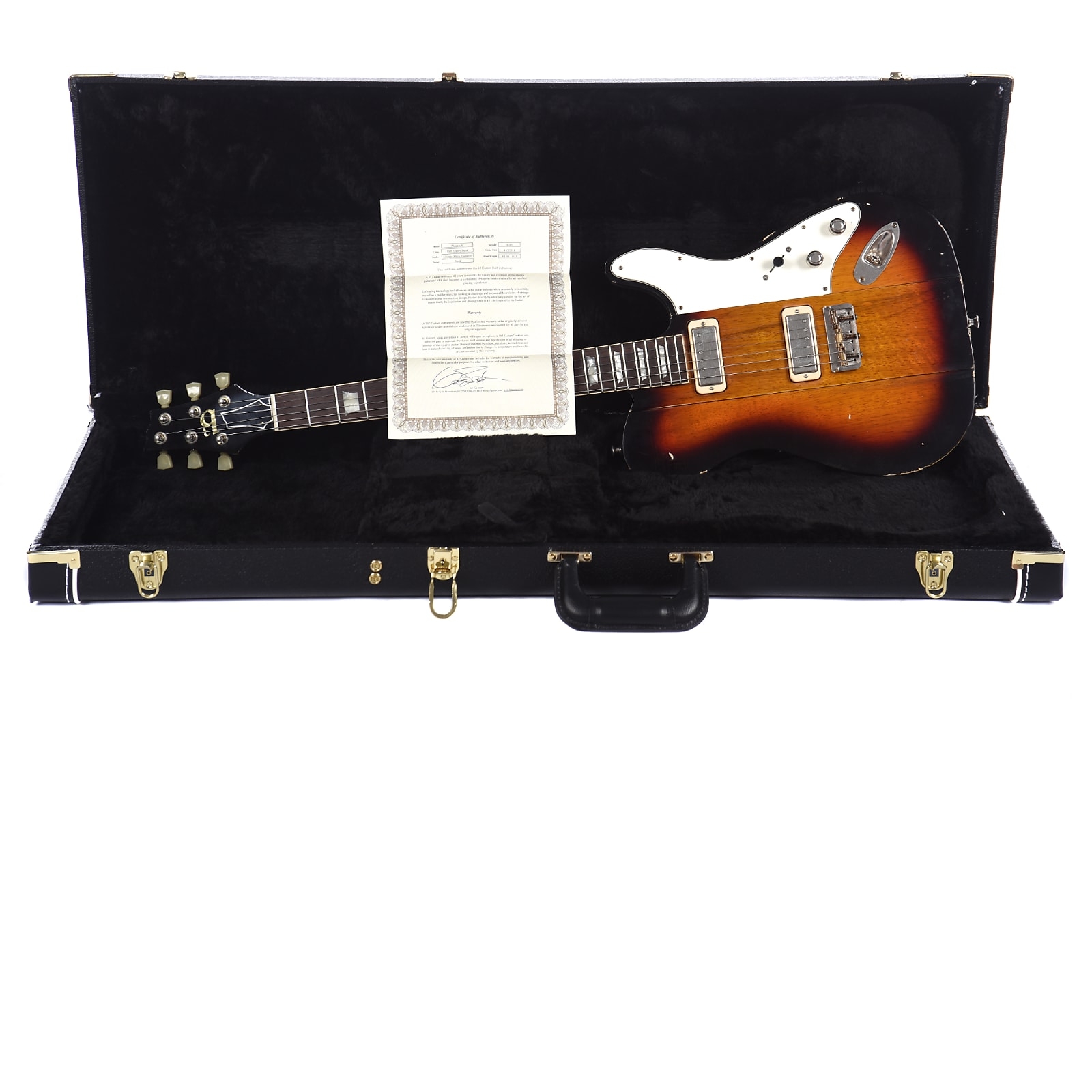 B3 Phoenix V Korina Dark Cherry Burst Light Distress w/Lollar Mini Humbucker Pickups