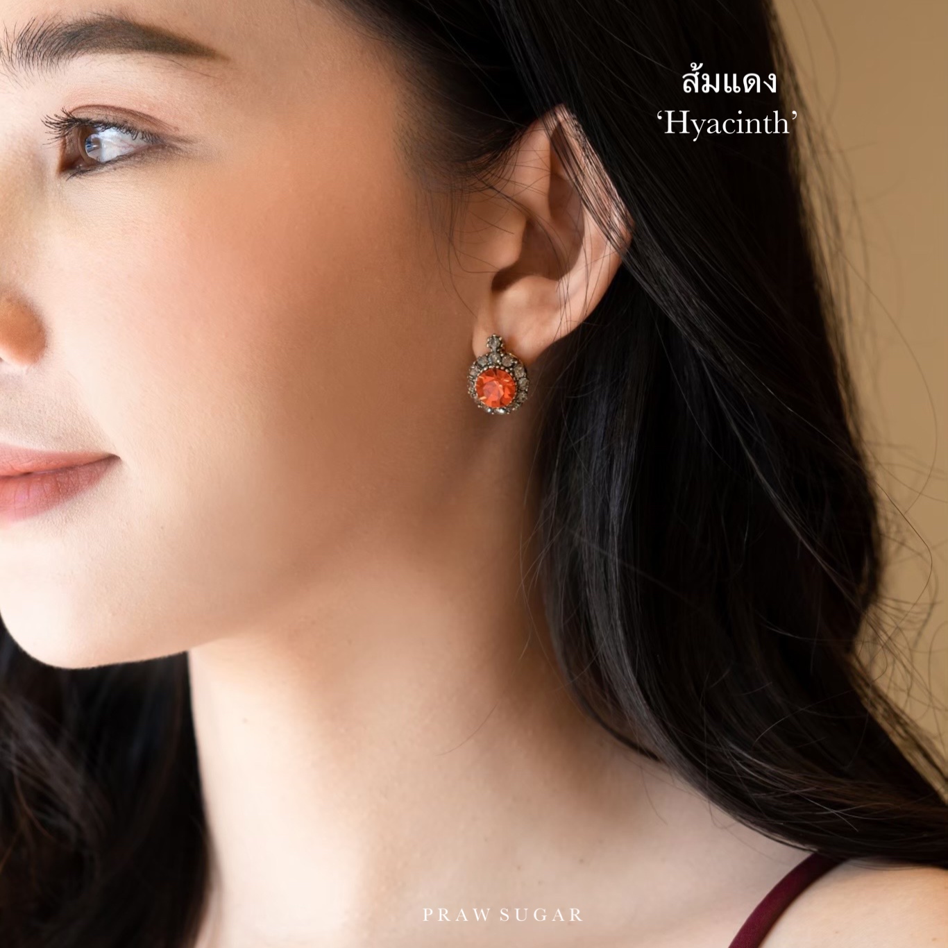 Swarovski Stud Earrings ต่างหูคริสตัลสวารอฟสกีติดหูสไตล์วินเทจทรงกลม (มี 20 สี)