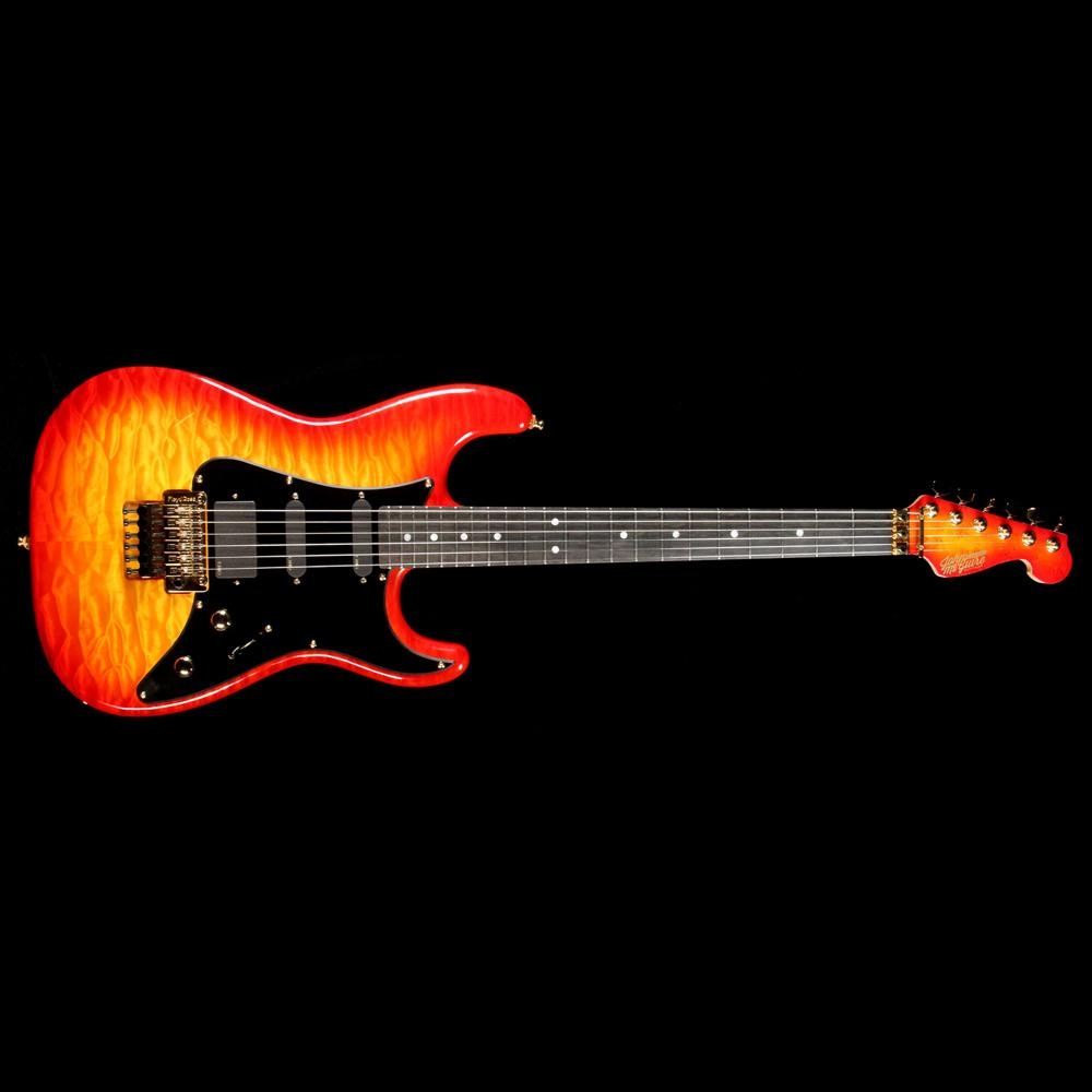 John McGuire Guitars Valley Pro - Fire Burst Quilt Top