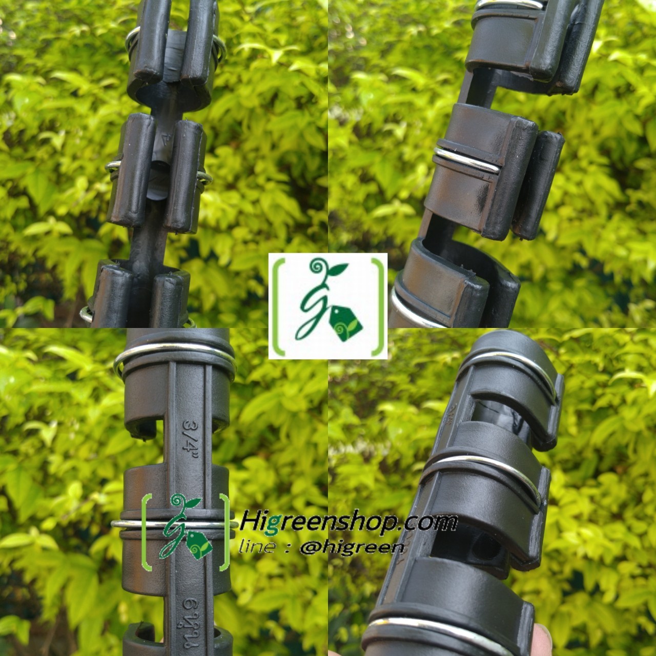 คลิปล็อคสีดำมีสปริง 6 หุน แบบ 3 ข้อ 1000 ตัว