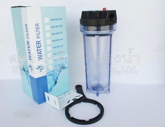 กระบอกกรองน้ำ Housing ใส 10 นิ้ว รูเกลียวพลาสติก 4 หุน Star (ครบชุดไม่รวมไส้กรอง)