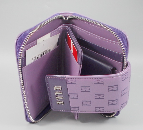 กระเป่าสตางค์ ELLE ม่วงมะปรางเมทาลิก ใหม่ แท้