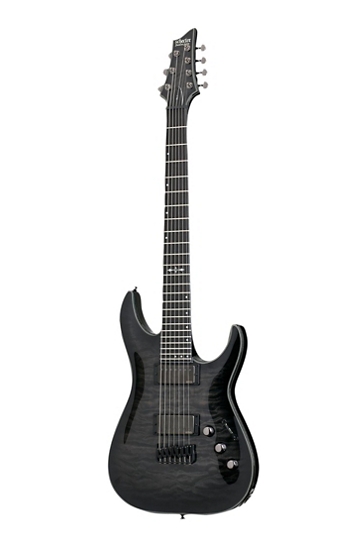 Schecter Guitar Research Hellraiser Hybrid C-7 7 String Electric Guitar Transparent Black Burst