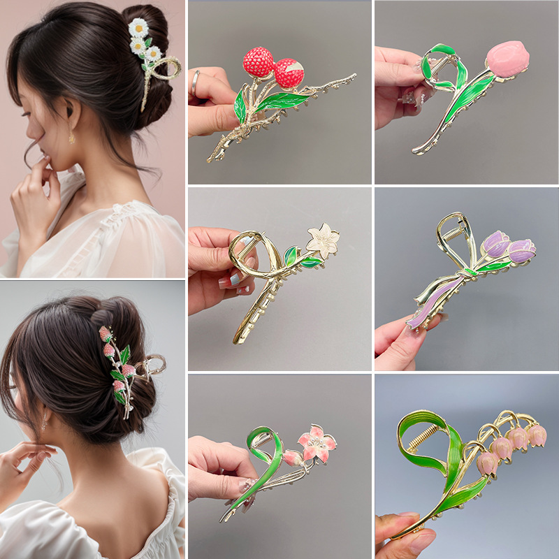 MYPINK 💕 กิ๊บหนีบผม เก็บผม สีสดใส หนีบผมรวบเก็บผม ดอกไม้ คลิปหนีบผม