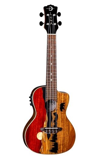 Luna Guitars Vista Bear Tropical Wood Concert Acoustic-Electric Ukulele Gloss Natural