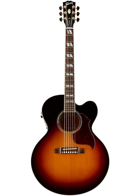 Gibson Limited Edition J-185 EC Quilt Custom Acoustic Electric Guitar - Sunset Burst