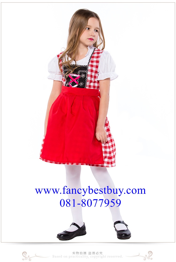 ชุดแฟนซีเด็ก ชุดเยอรมัน ชุดนานาชาติ ชุดประจำชาติเยอรมันนี ชุดสวิตเซอร์แลนด์ ชุดบาวาเรียน มีขนาด S(100-110) เกรด บี (ขอดูรุปได้)