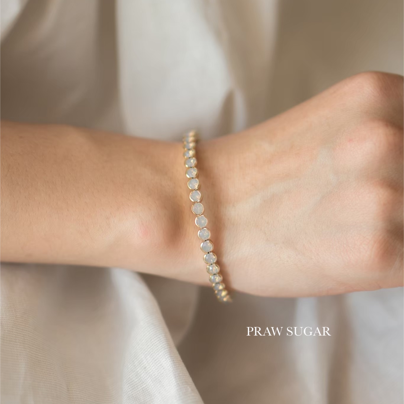 Lovely Pastel Color Bracelet - กำไลคริสตัลสีพาสเทลเม็ดเรียง (มี 5 สี)