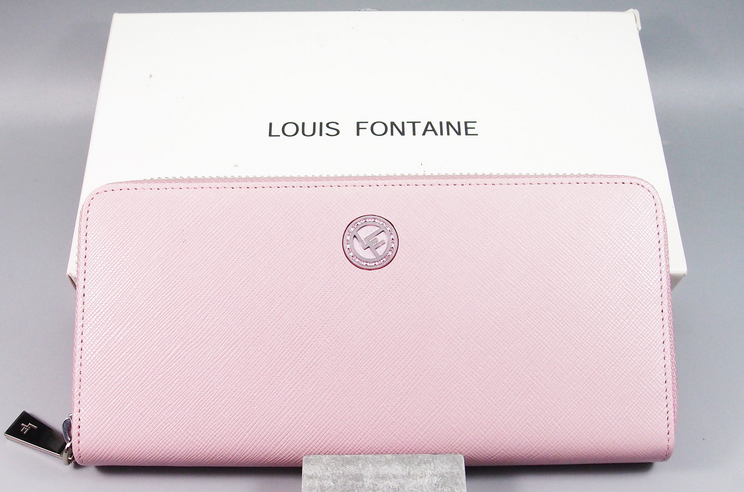 กระเป๋าสตางค์ LOUIS FONTAINE ชมพูเมทาลิก ใหม่ แท้