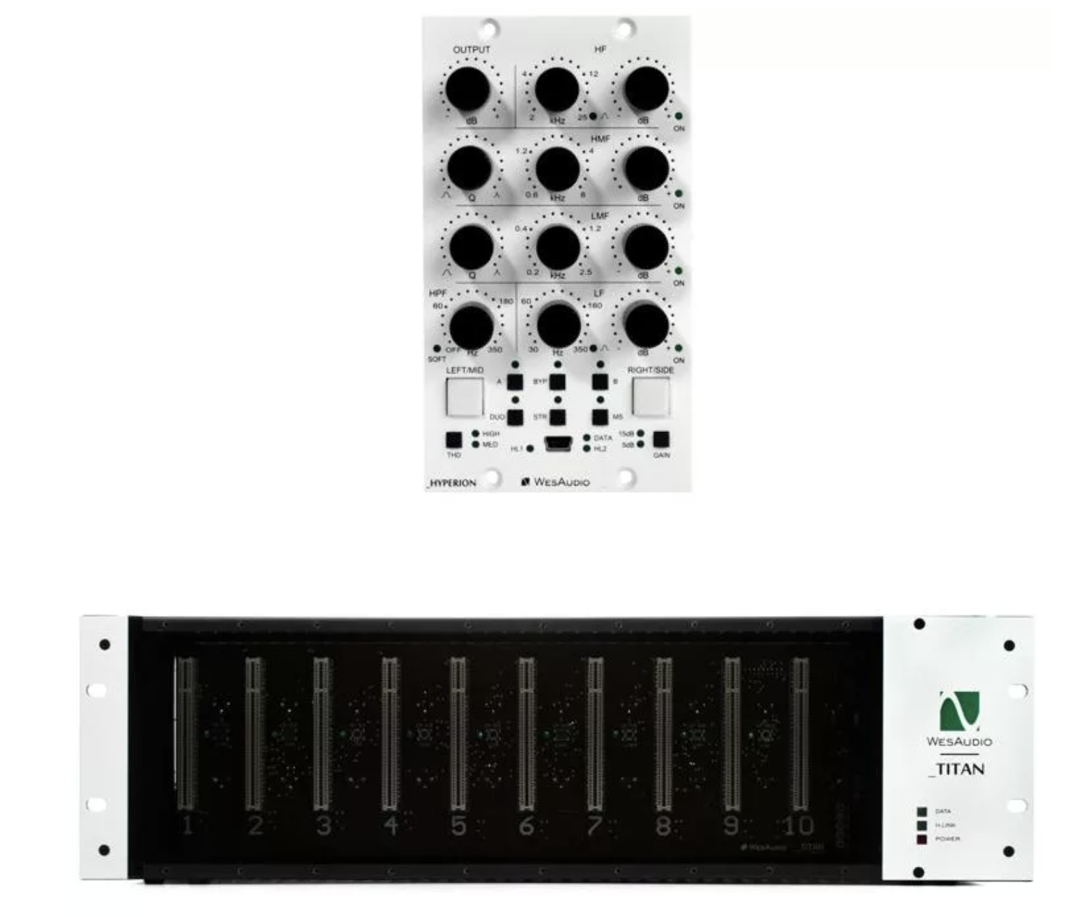 WesAudio Hyperion NG500 Stereo Analog EQ and Titan Chassis Bundle