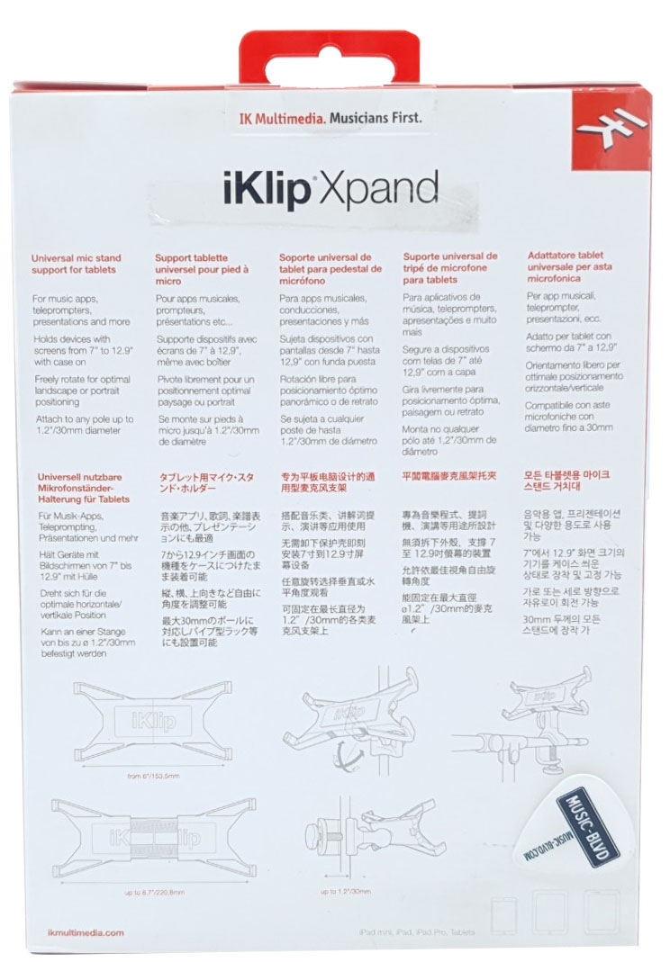 IK Multimedia iKlip Xpand Universal Mic Stand Mount for Tablets