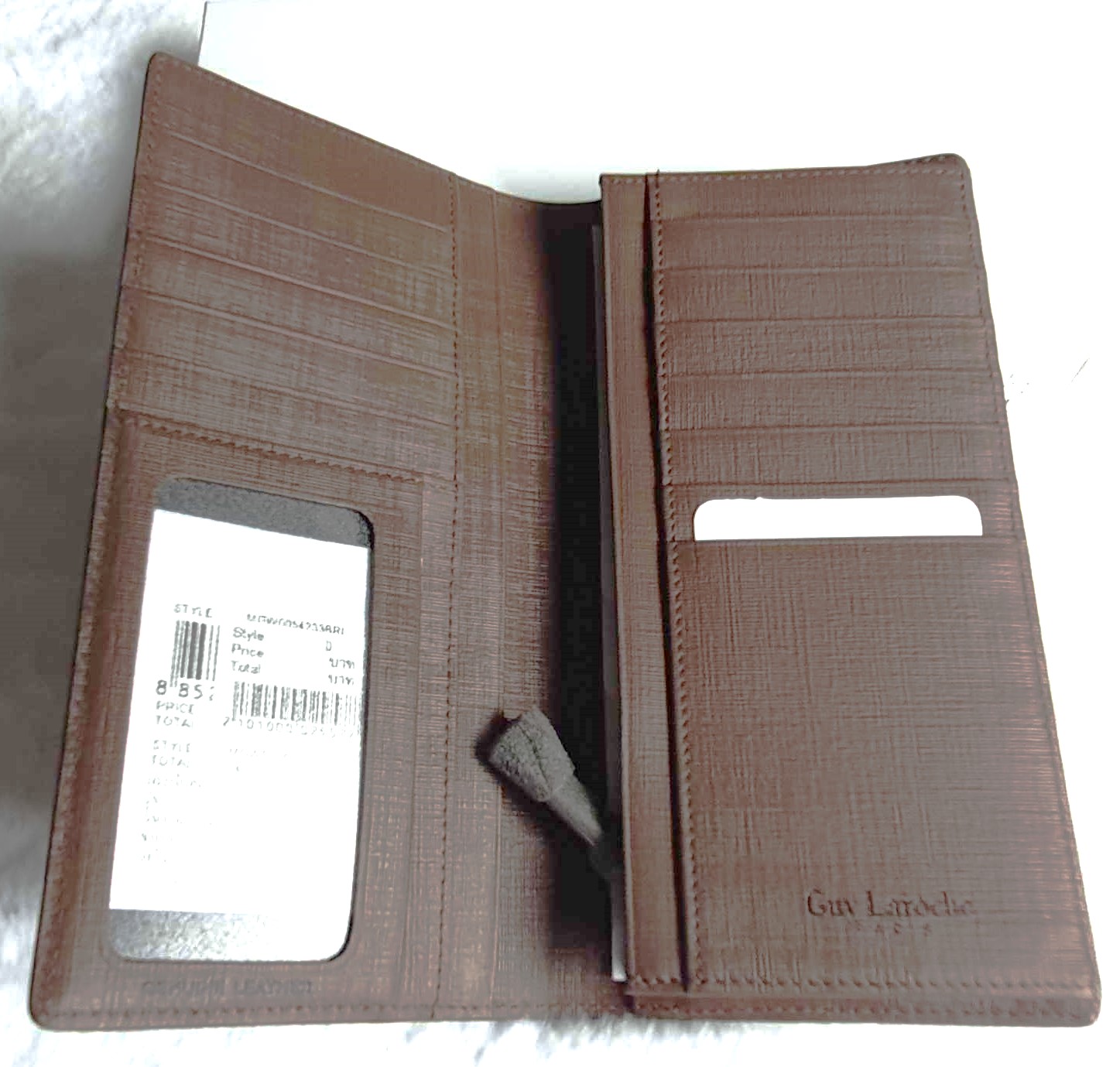 กระเป๋าสตางค์ Guy Laroche น้ำตาลเมทาลิกสลิม ใหม่ แท้