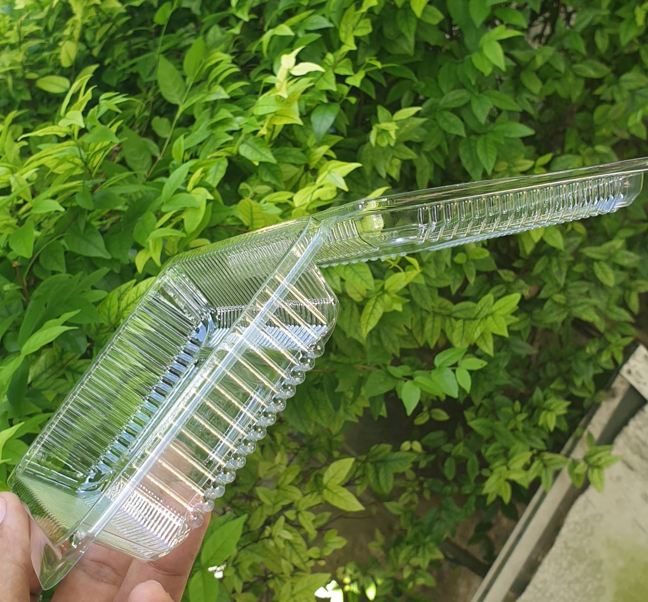 กล่องใส่สลัดโรลสี่เหลี่ยมผืนผ้า ขนาดกว้าง ยาว 19*13*5 ซม. แพ็ค 10 ใบ