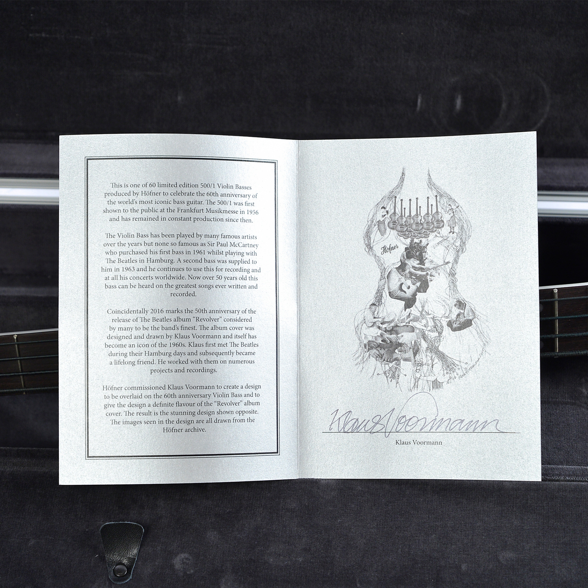 Hofner Gold Label Berlin 60th Anniversary Limited Edition 500/1 Violin Bass Designed by Klaus Voorman