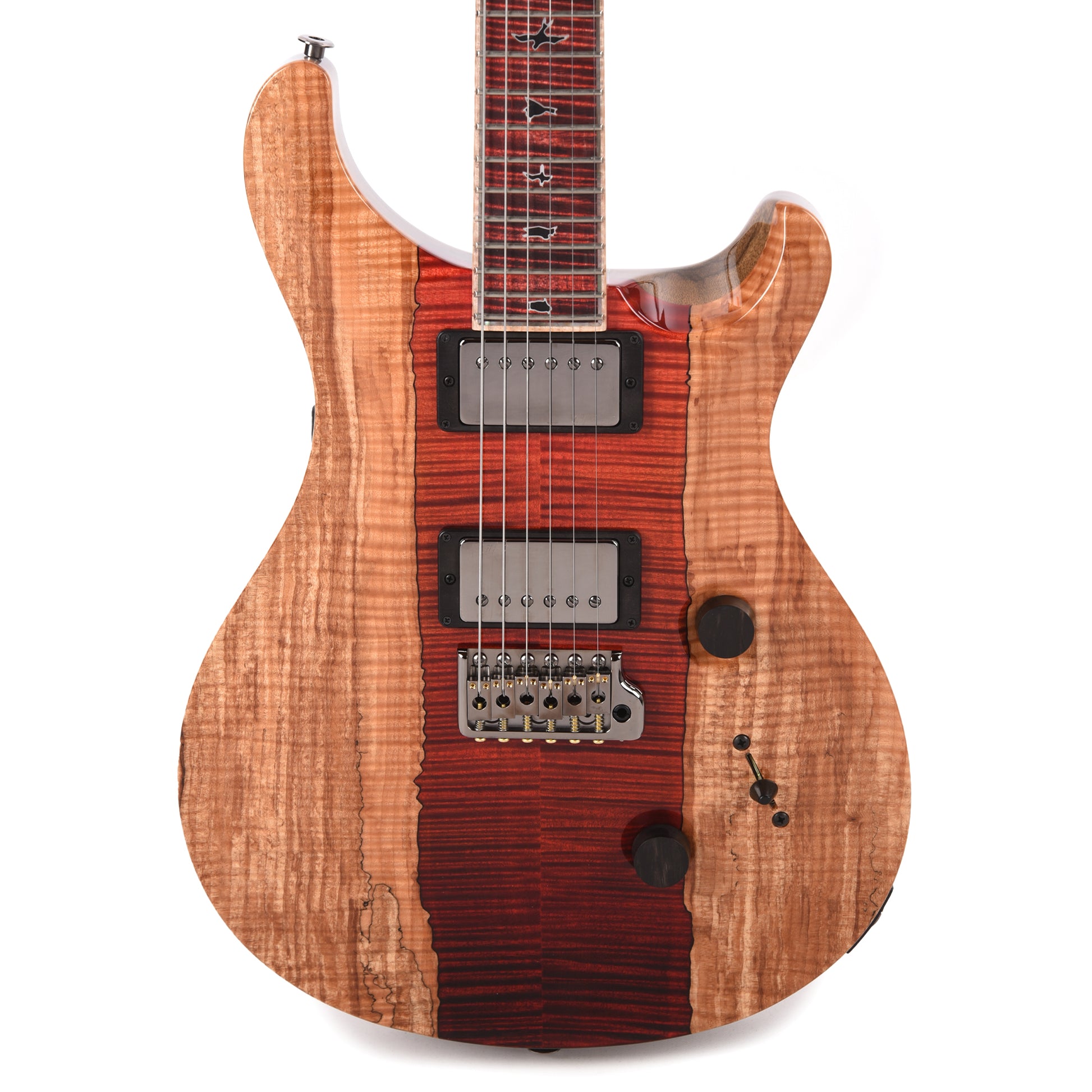 PRS Private Stock Custom 24 Spalted Maple/Black Limba Fire Red Fade w/Stained Curly Maple Fingerboard