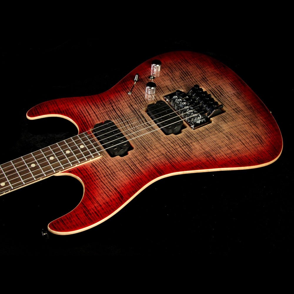 Tom Anderson Drop Top Electric Guitar - Natural Black to T-Red Burst