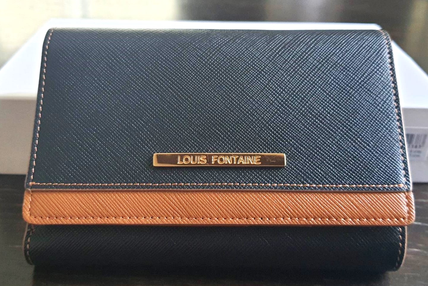 กระเป๋าสตางค์ LOUIS FONTAINE ดำ-กาแฟ ใหม่ แท้