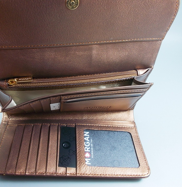 กระเป๋าสตางค์ MORGAN น้ำตาลเมทาลิก ใหม่ แท้