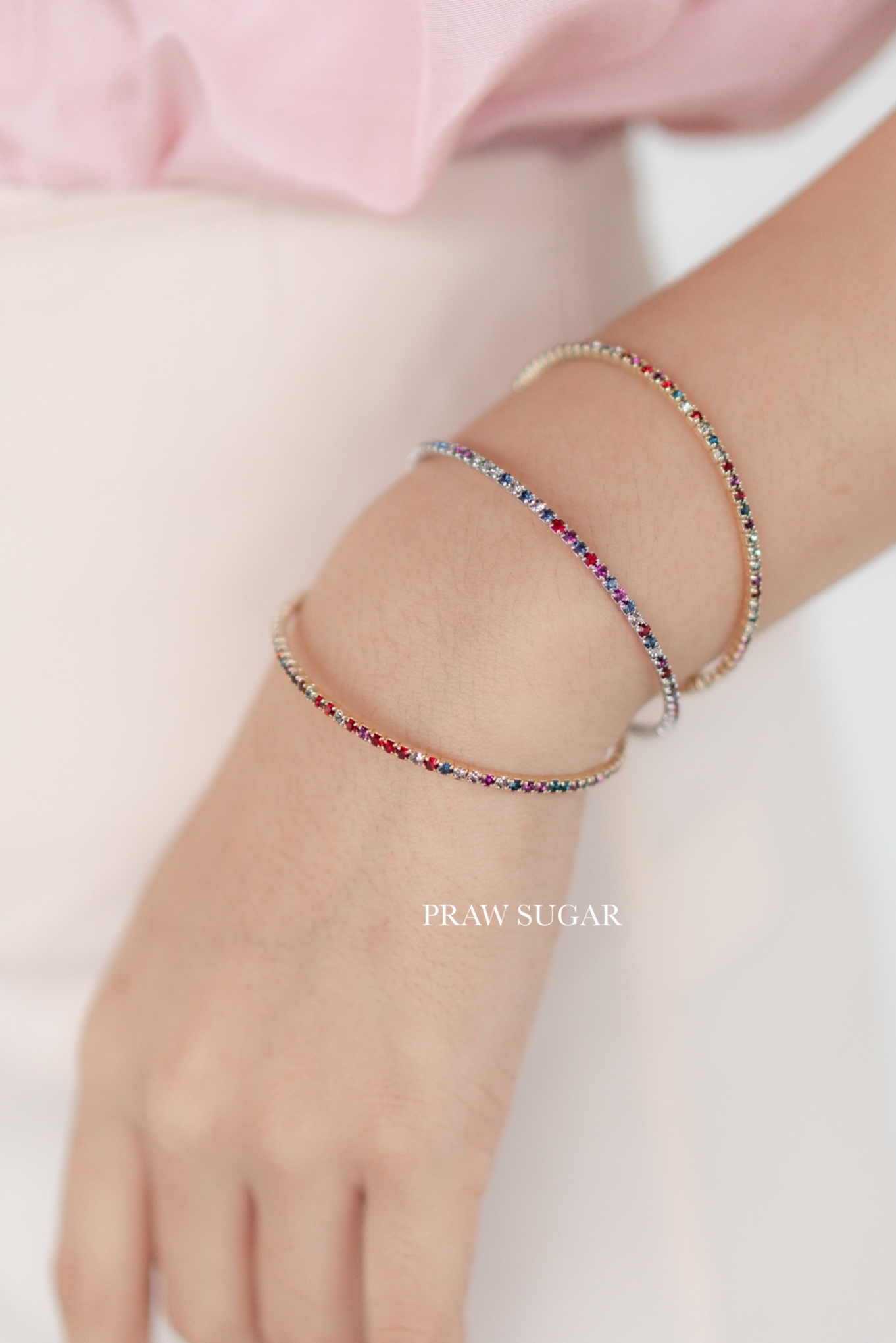 Multi-color Crystal Classic Bracelet - กำไลคริสตัลหลากสีสไตล์คลาสสิค (มี 3 สี)